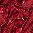 Squares Foiled Stretch Polyester Knit - Red and Metallic Black - Heidi Collection