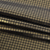 Squares Foiled Stretch Polyester Knit - Olive and Metallic Black - Heidi Collection