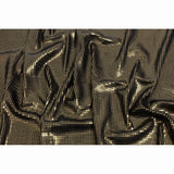 Squares Foiled Stretch Polyester Knit - Olive and Metallic Black - Heidi Collection