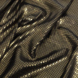 Squares Foiled Stretch Polyester Knit - Olive and Metallic Black - Heidi Collection