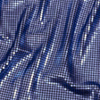 Squares Foiled Stretch Polyester Knit - Blue and Metallic Black - Heidi Collection