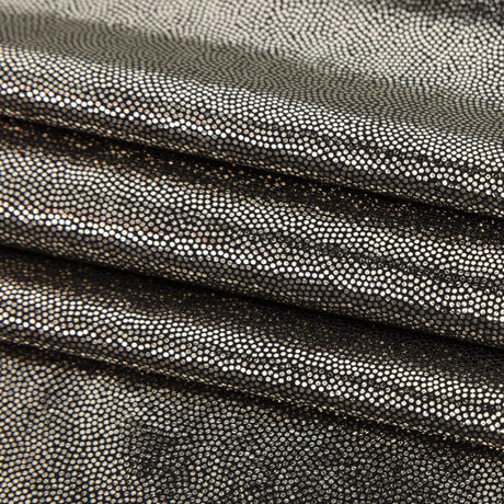 White Gold Tiny Dots Foiled Stretch Polyester Jersey