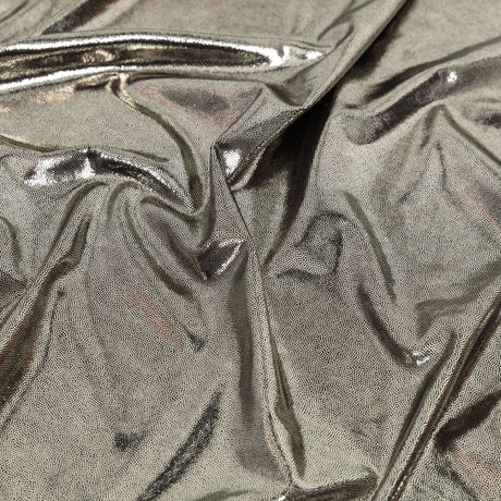 White Gold Tiny Dots Foiled Stretch Polyester Jersey