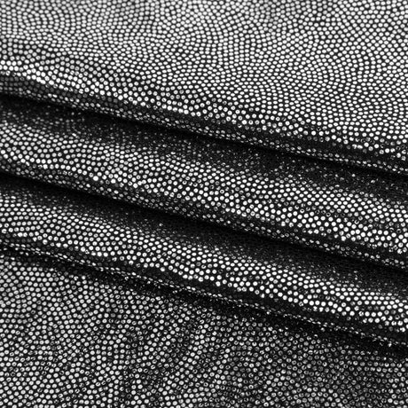 Silver Tiny Dots Foiled Stretch Polyester Jersey