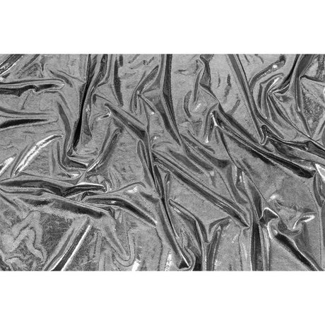 Silver Tiny Dots Foiled Stretch Polyester Jersey