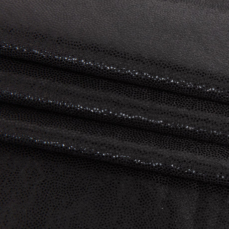 Black Tiny Dots Foiled Stretch Polyester Jersey
