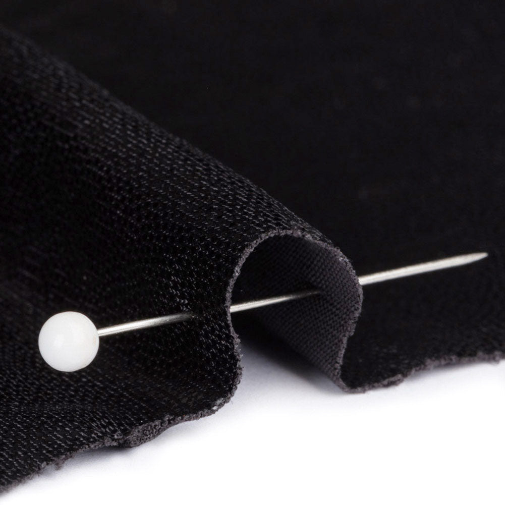 Black Tiny Dots Foiled Stretch Polyester Jersey