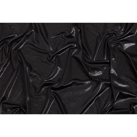 Black Tiny Dots Foiled Stretch Polyester Jersey