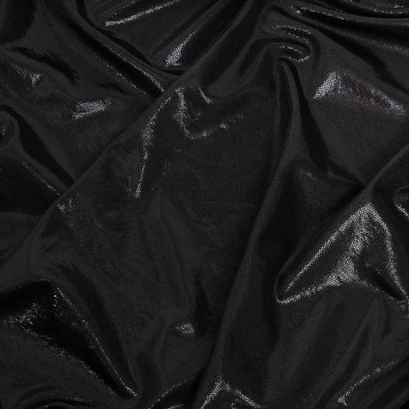 Black Tiny Dots Foiled Stretch Polyester Jersey