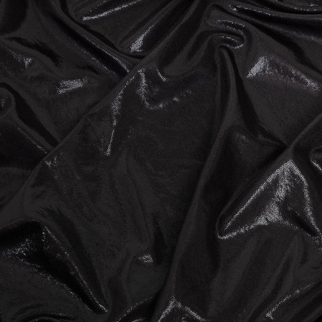 Black Tiny Dots Foiled Stretch Polyester Jersey