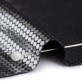 Silver Dense Polka Dots Foiled Stretch Polyester Knit