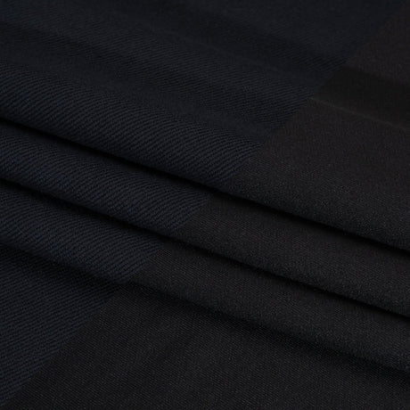Stretch Cotton and Nylon Twill French Terry Knit - Black and Midnight
