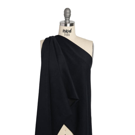 Stretch Cotton and Nylon Twill French Terry Knit - Black and Midnight