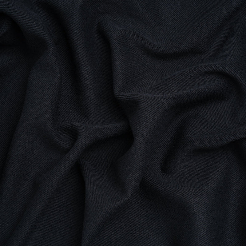 Stretch Cotton and Nylon Twill French Terry Knit - Black and Midnight
