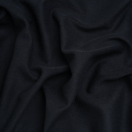 Stretch Cotton and Nylon Twill French Terry Knit - Black and Midnight