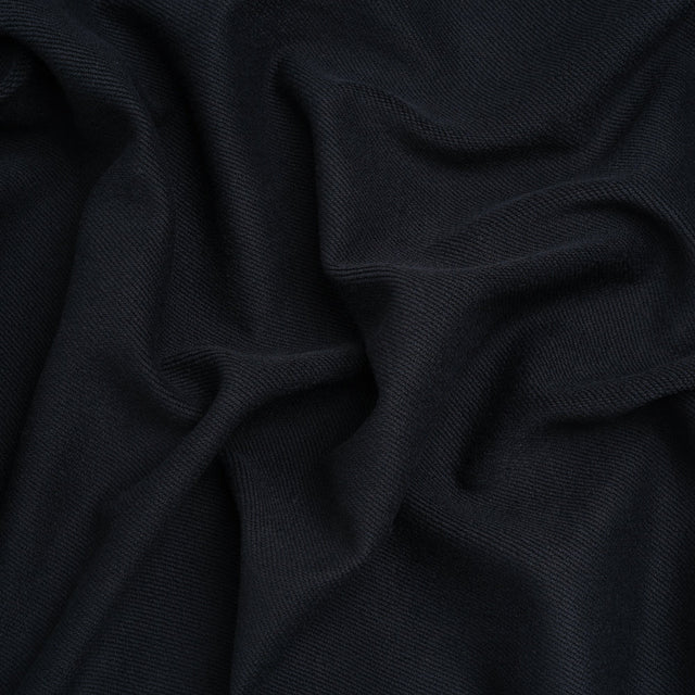 Stretch Cotton and Nylon Twill French Terry Knit - Black and Midnight
