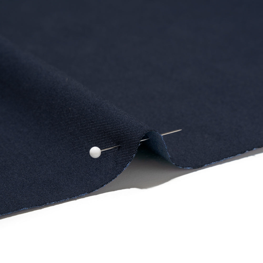 Carbon Brushed Stretch Khaki Twill - Navy - Averill Collection