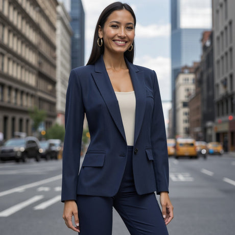 Carbon Brushed Stretch Khaki Twill - Navy - Averill Collection