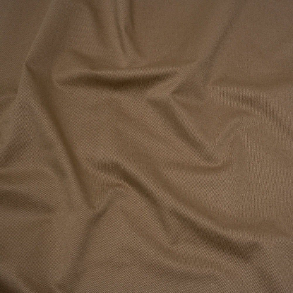 Carbon Brushed Stretch Khaki Twill - Dark Beige - Averill Collection