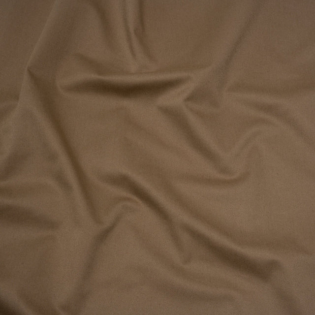 Carbon Brushed Stretch Khaki Twill - Dark Beige - Averill Collection
