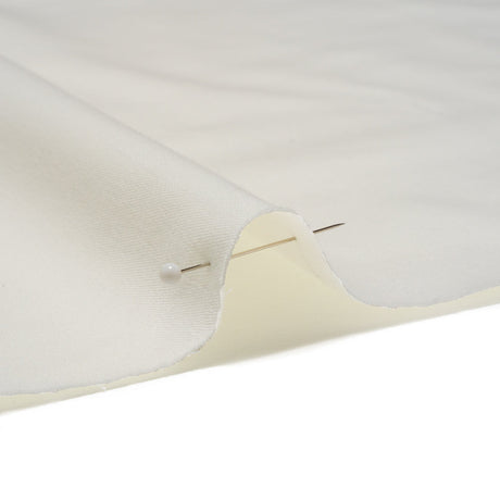 Carbon Brushed Stretch Khaki Twill - White - Averill Collection