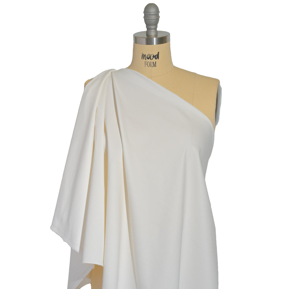 Carbon Brushed Stretch Khaki Twill - White - Averill Collection