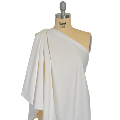 Carbon Brushed Stretch Khaki Twill - White - Averill Collection