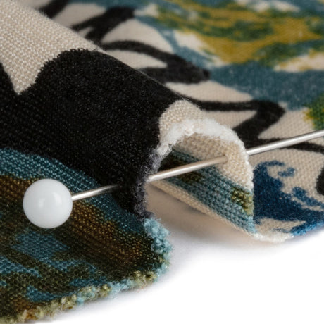 Blue, Olive and Black Abstract Maps Silk Jersey