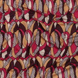 Peach, Eggplant and Magenta Retro Ovals Silk Jersey