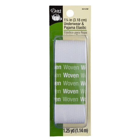 Dritz White Underwear and PJ Elastic - 1.25 in x 1.25 yd