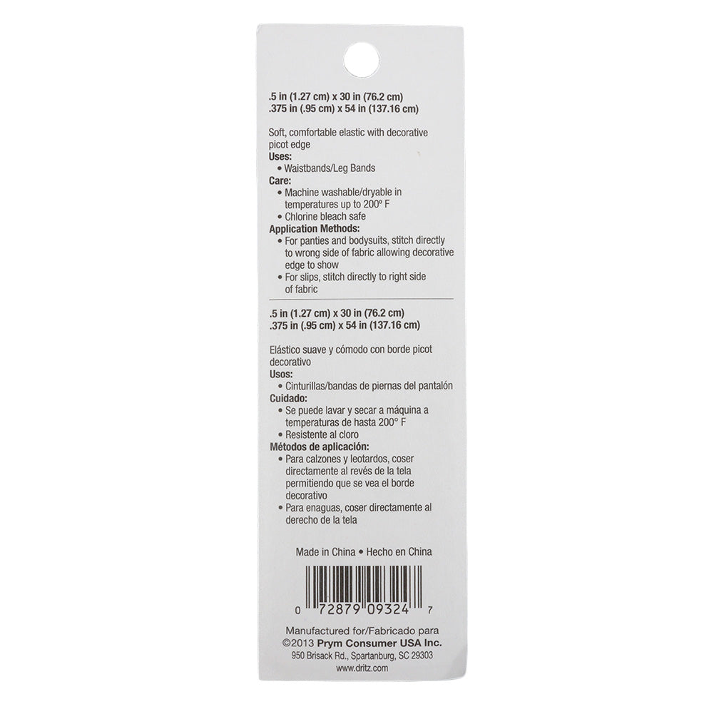 Dritz White Lingerie Elastic - 2 Sizes