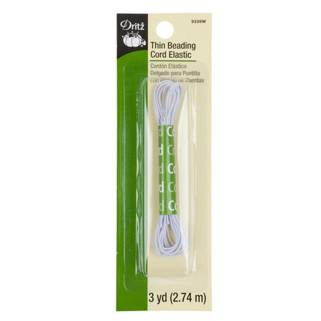 Dritz White Thin Beading Cord Elastic - 3 yd