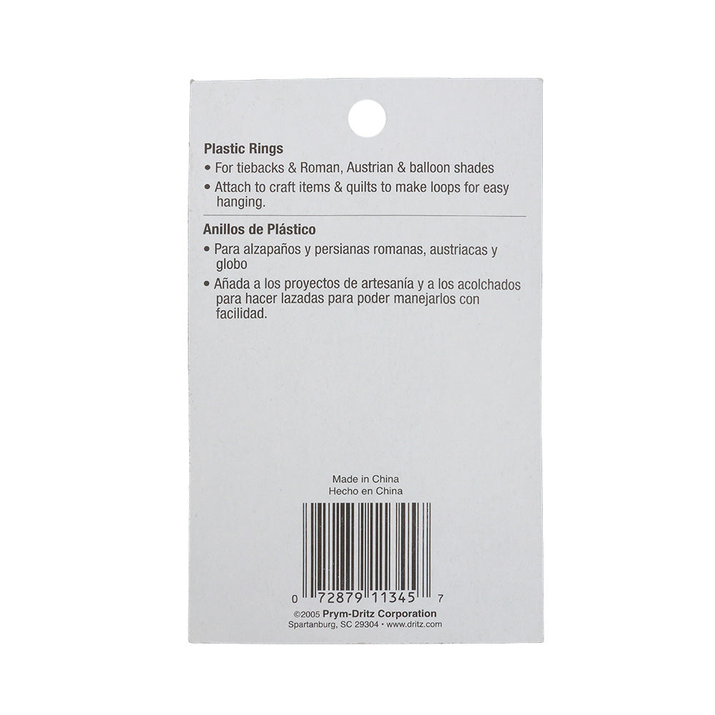 Dritz 14ct White Plastic O-Rings - 0.5"