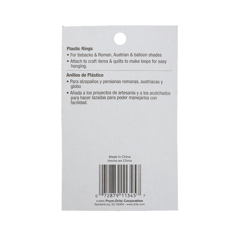 Dritz 14ct White Plastic O-Rings - 0.5"