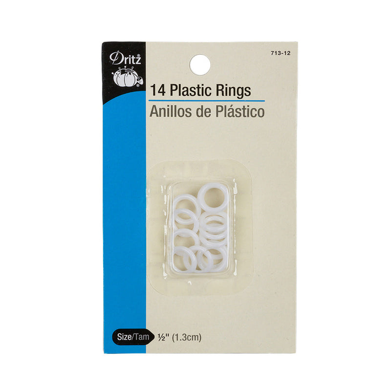 Dritz 14ct White Plastic O-Rings - 0.5"