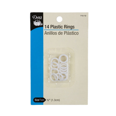Dritz 14ct White Plastic O-Rings - 0.5"