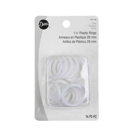 Dritz 14ct White Plastic O-Rings - 1.125"