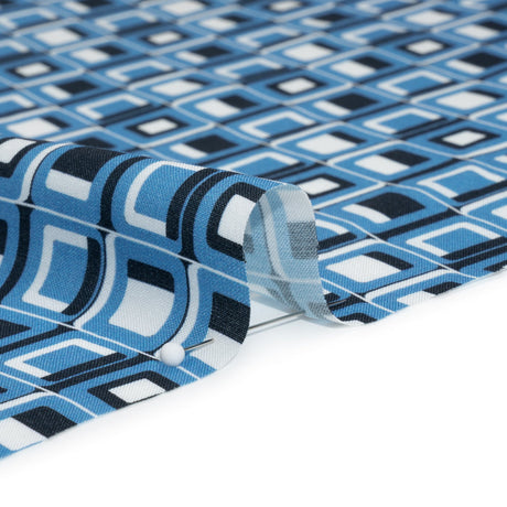 Mood Exclusive Blue Checkerboard Cadence Drapey Viscose Woven