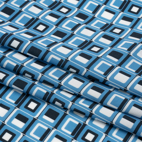 Mood Exclusive Blue Checkerboard Cadence Drapey Viscose Woven