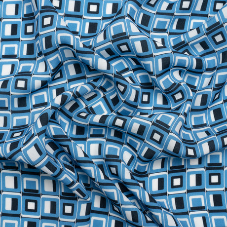 Mood Exclusive Blue Checkerboard Cadence Drapey Viscose Woven