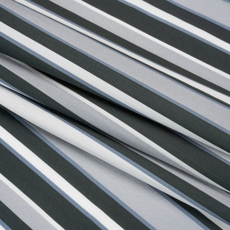 Cotton Poplin Print - Charcoal, Gray and Gray-Blue Stripes - Mood Exclusive Grayscale Stripes