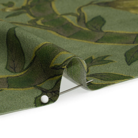 Sustainable Viscose Crepe Print - Green Floral Ogee Lattice - Mood Exclusive Intertwined Vines