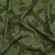 Sustainable Viscose Crepe Print - Green Floral Ogee Lattice - Mood Exclusive Intertwined Vines
