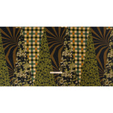 Sustainable Viscose Crepe Panel - Green and Brown Checks and Floral Patchwork - Mood Exclusive Earth's Gifts