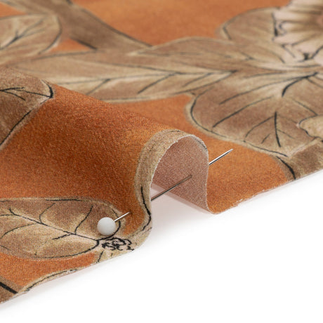 Sustainable Viscose Crepe Print - Burnt Orange and Brown Floral - Mood Exclusive Dolomite Daisies