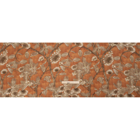 Sustainable Viscose Crepe Print - Burnt Orange and Brown Floral - Mood Exclusive Dolomite Daisies