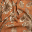 Sustainable Viscose Crepe Print - Burnt Orange and Brown Floral - Mood Exclusive Dolomite Daisies