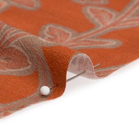Sustainable Viscose Crepe Print - Beige, Peach and Red Floral - Mood Exclusive Saffron Lawn