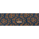 Sustainable Viscose Crepe Print - Blue and Brown Floral Ogee Lattice - Mood Exclusive Intertwined Vines