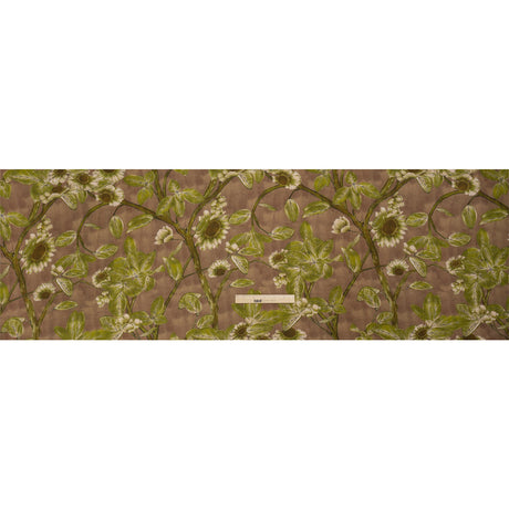 Sustainable Viscose Crepe Print - Brown and Leaf Green Floral - Mood Exclusive Dolomite Daisies